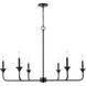 Herring 6 Light 42 inch Matte Black Chandelier Ceiling Light